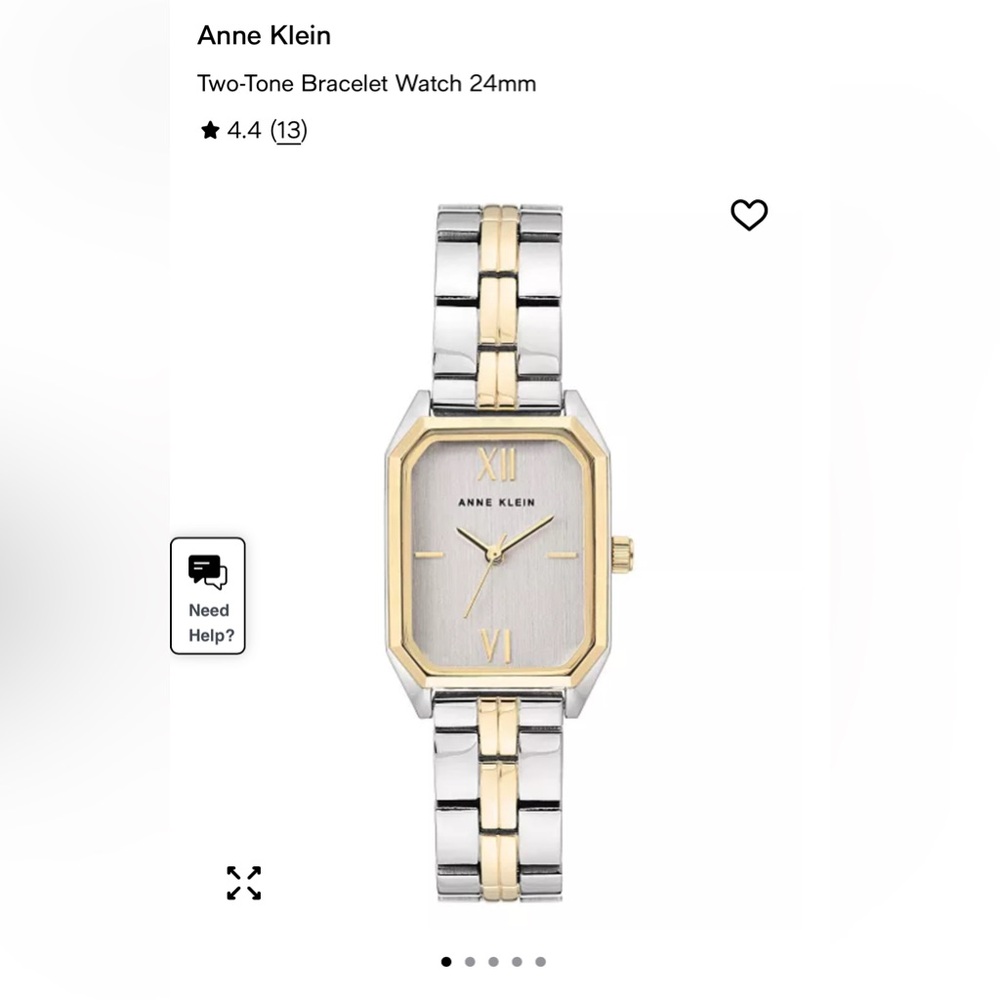 Anne Klein Two-Tone Silver and Rose Gold Watch